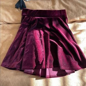 Nasty gal velvet skirt